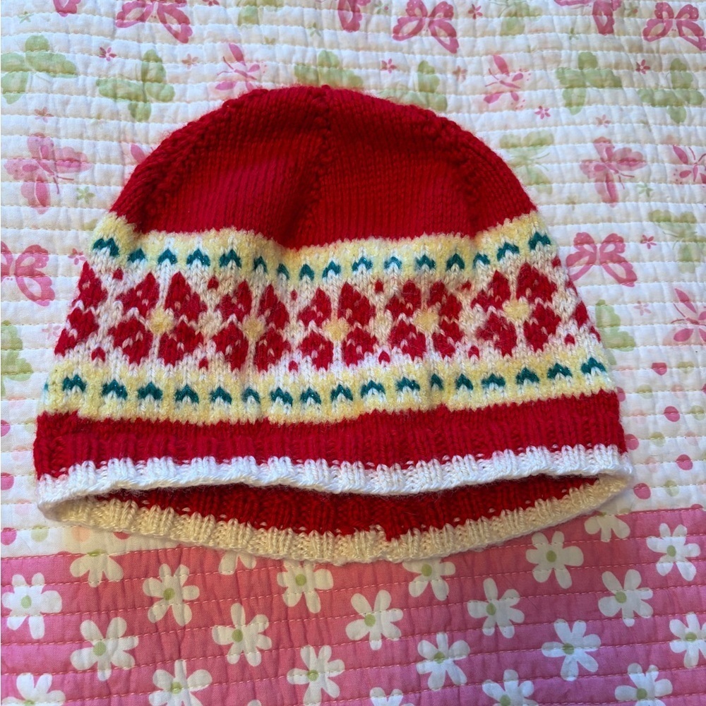 Handmade Knit Beanie/Touque/Hat Vibrant-Super Soft/Flowers